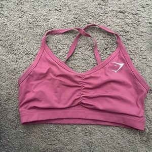 Pink Gymshark Ruched Sports Bra